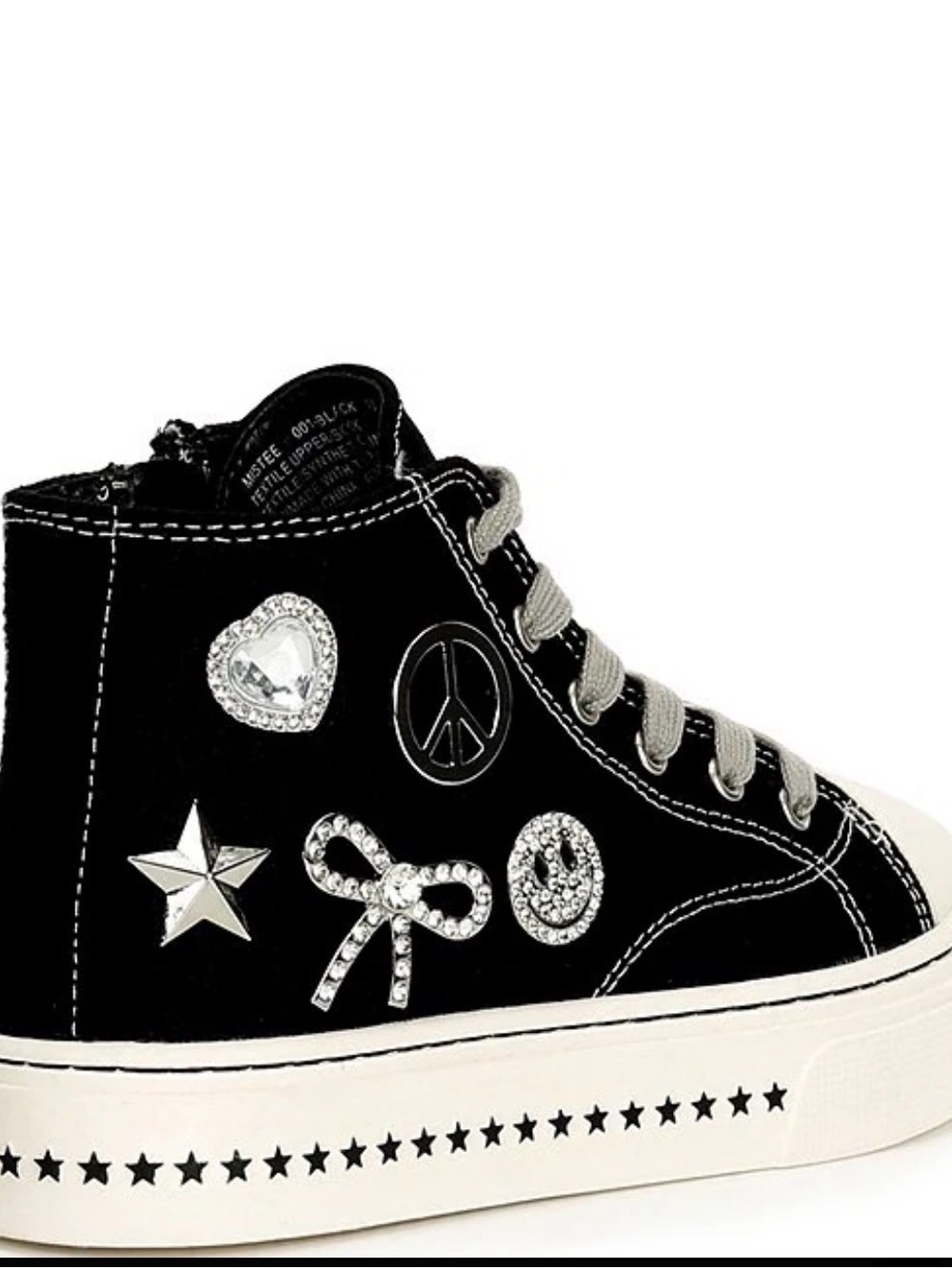 NIB Steve Madden Kids J-Mistee Black High-Top Platform Sneakers Size 5 Youth